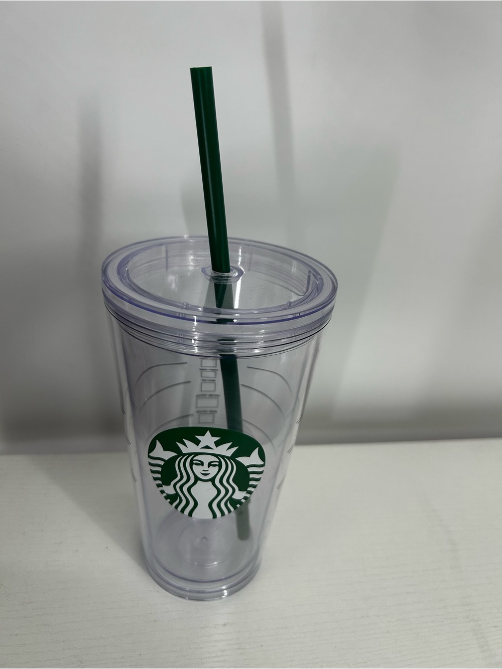 New Original Starbucks Clear Cold 16 oz Mermaid Tumbler w/ Green Straw
